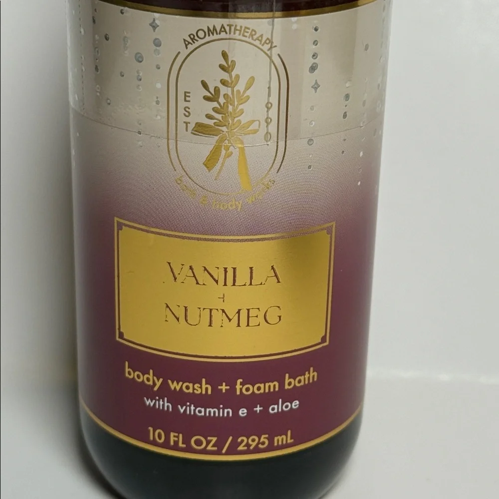 Bath & Body Works Vanilla Nutmeg Body Wash + Foam Bath, 2 - 10 FLOZ Bottles